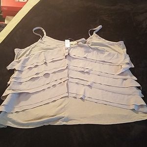 Old Navy gray tiered crepe tank XXL NWOT